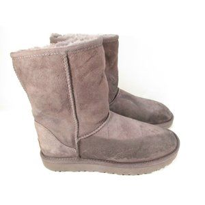 UGG Boots Womens 7 Purple Suede Classic Short II Garnet Auburn